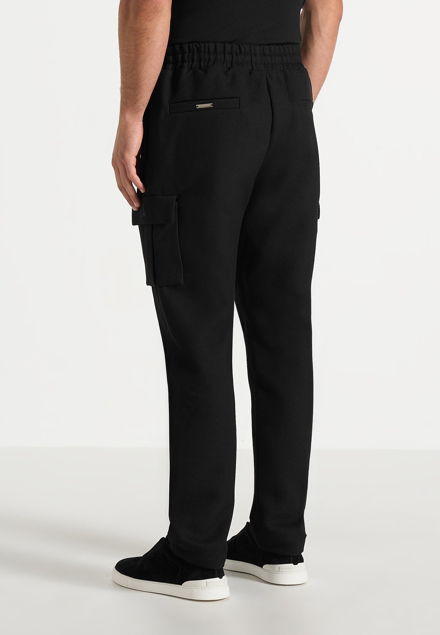 Twill Cargo Regular Fit Pants - Black