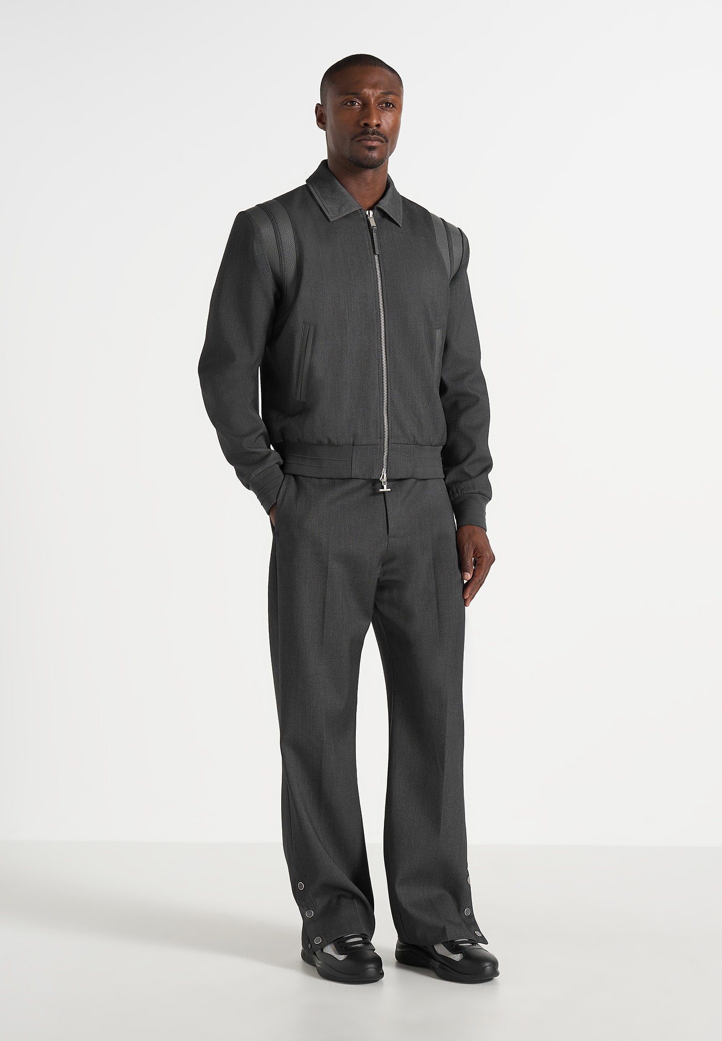 Boris - Tailored Button Cuff Trousers - Grey