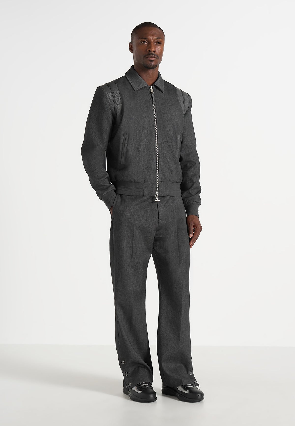 Boris - Tailored Button Cuff Trousers - Grey