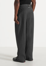 Boris - Tailored Button Cuff Trousers - Grey