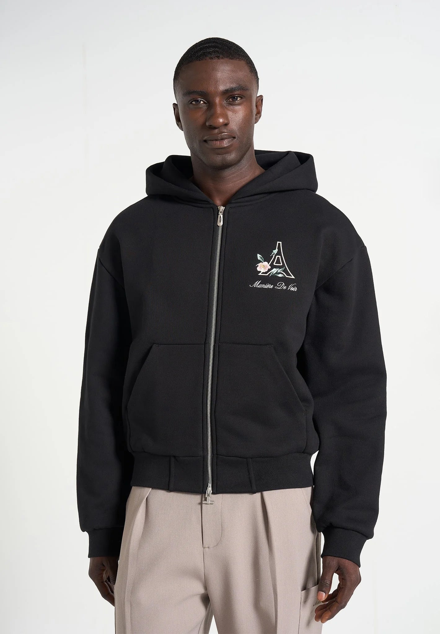 js009-unisex-floral-eiffel-zip-hoodie-black