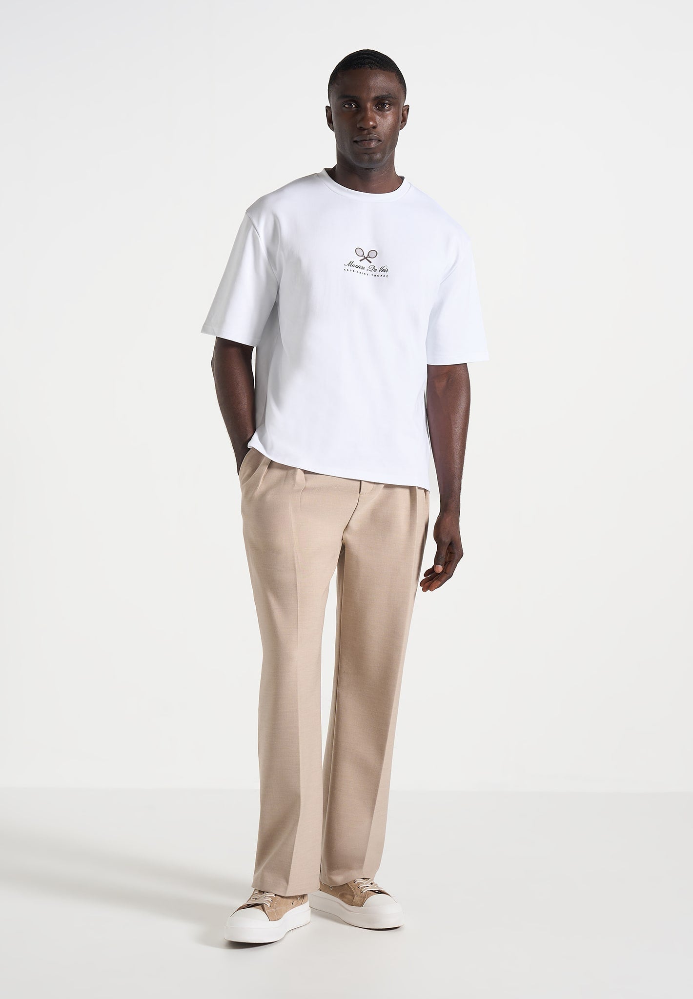 Aaron - Club Saint-Tropez Cotton T-Shirt - White