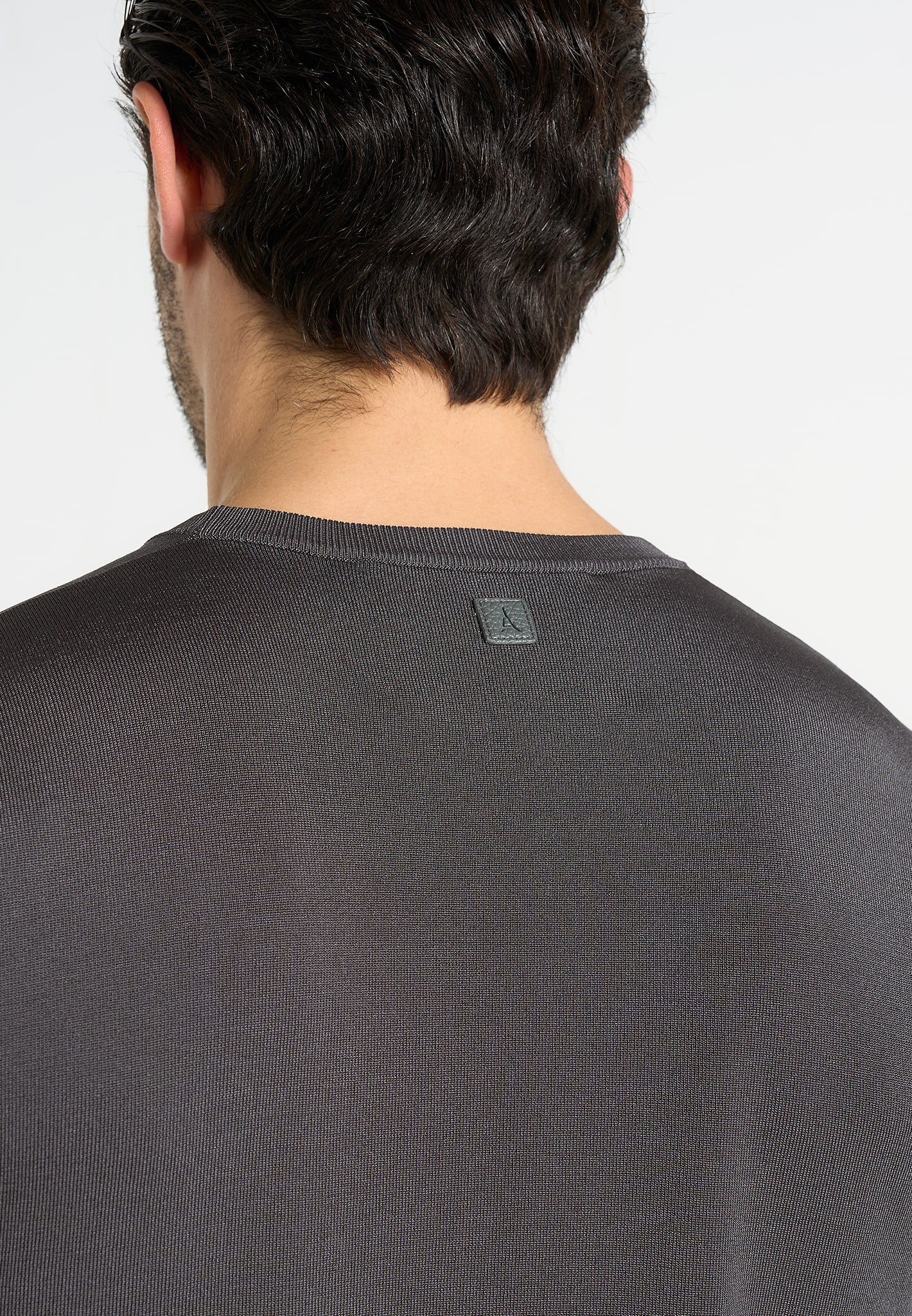 Ellis - Luxe Knitted T-Shirt - Charcoal