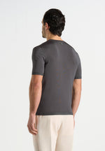 Ellis - Luxe Knitted T-Shirt - Charcoal