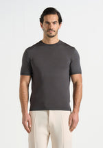 Ellis - Luxe Knitted T-Shirt - Charcoal