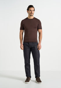 Ellis - Luxe Knitted T-Shirt - Brown
