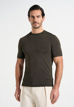 Ellis - Luxe Knitted T-Shirt - Olive