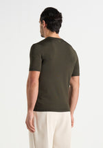 Ellis - Luxe Knitted T-Shirt - Olive