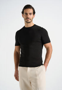 TS010 - Luxe Knitted T-Shirt - Black