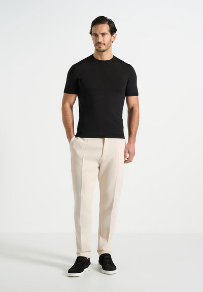 Ellis - Luxe Knitted T-Shirt - Black