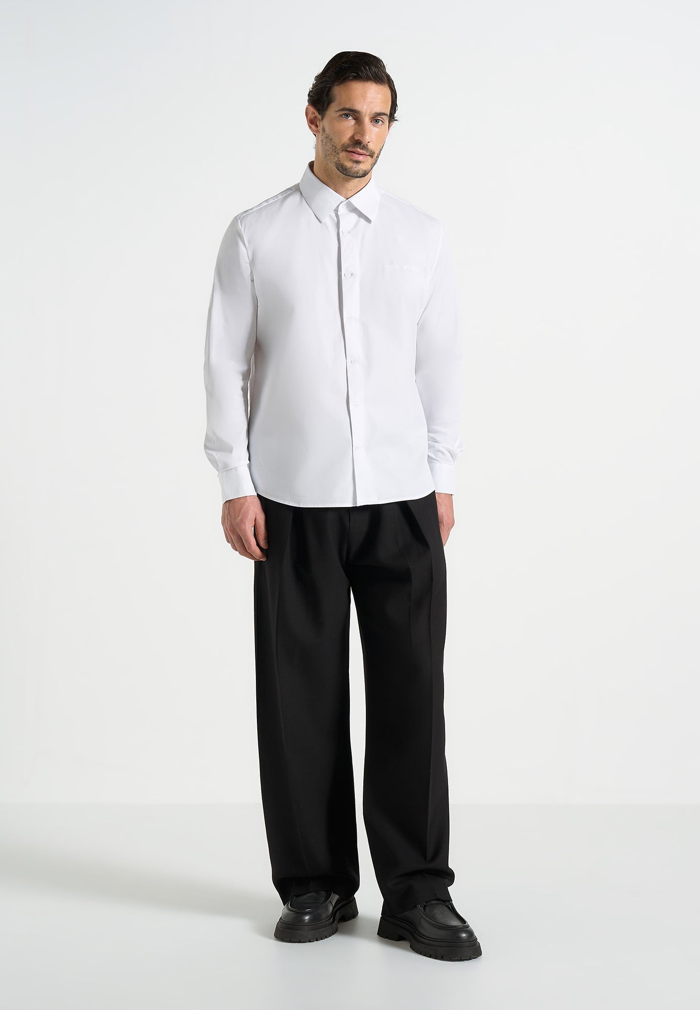 Chris - Signature Tailored Long Sleeved Shirt - White 