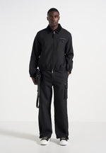 Mathis - Twill Signature Wide Leg Cargo Trousers - Black