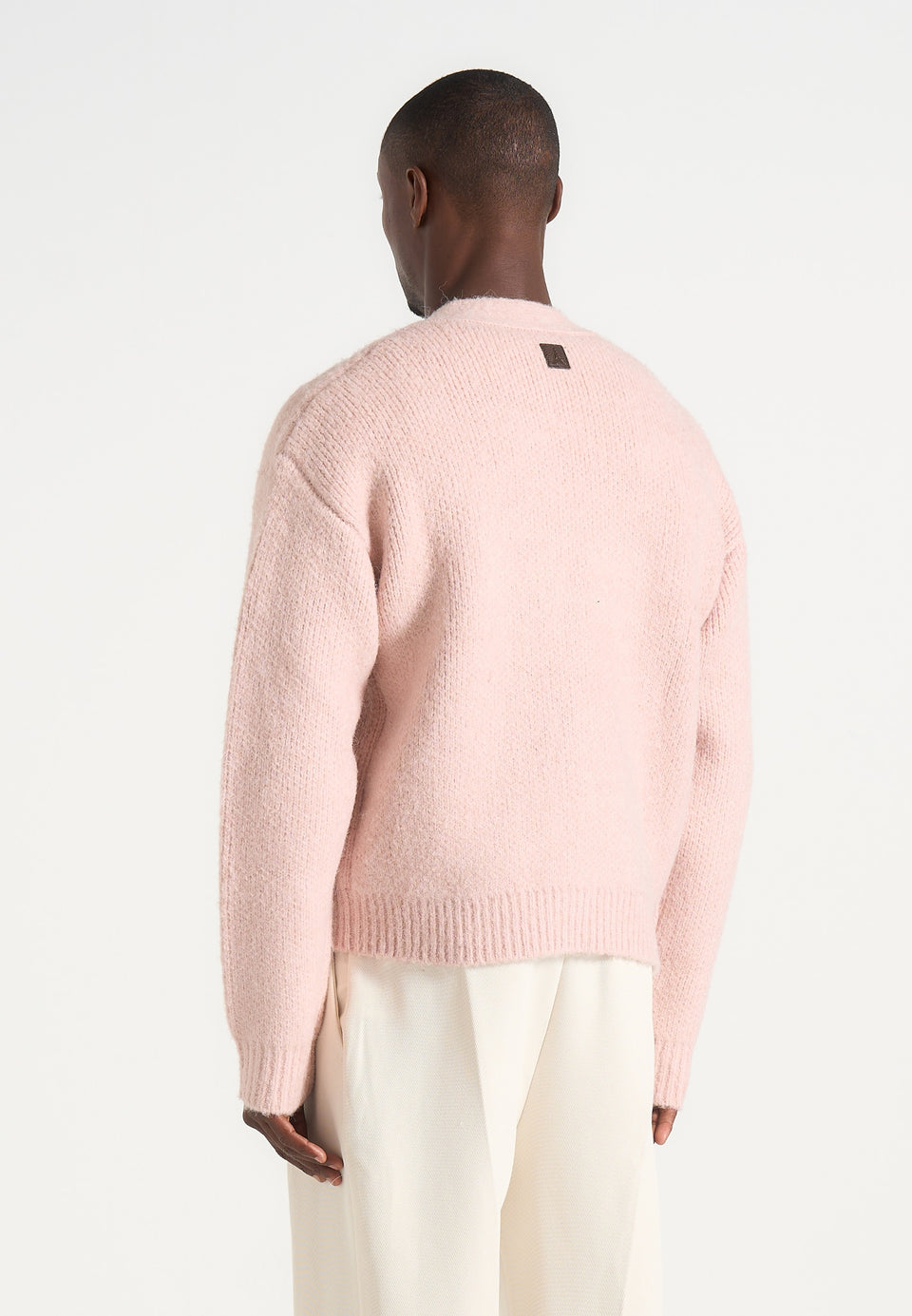 Charlie - Unisex Knitted Cardigan - Pale Pink