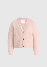 Charlie - Unisex Knitted Cardigan - Pale Pink
