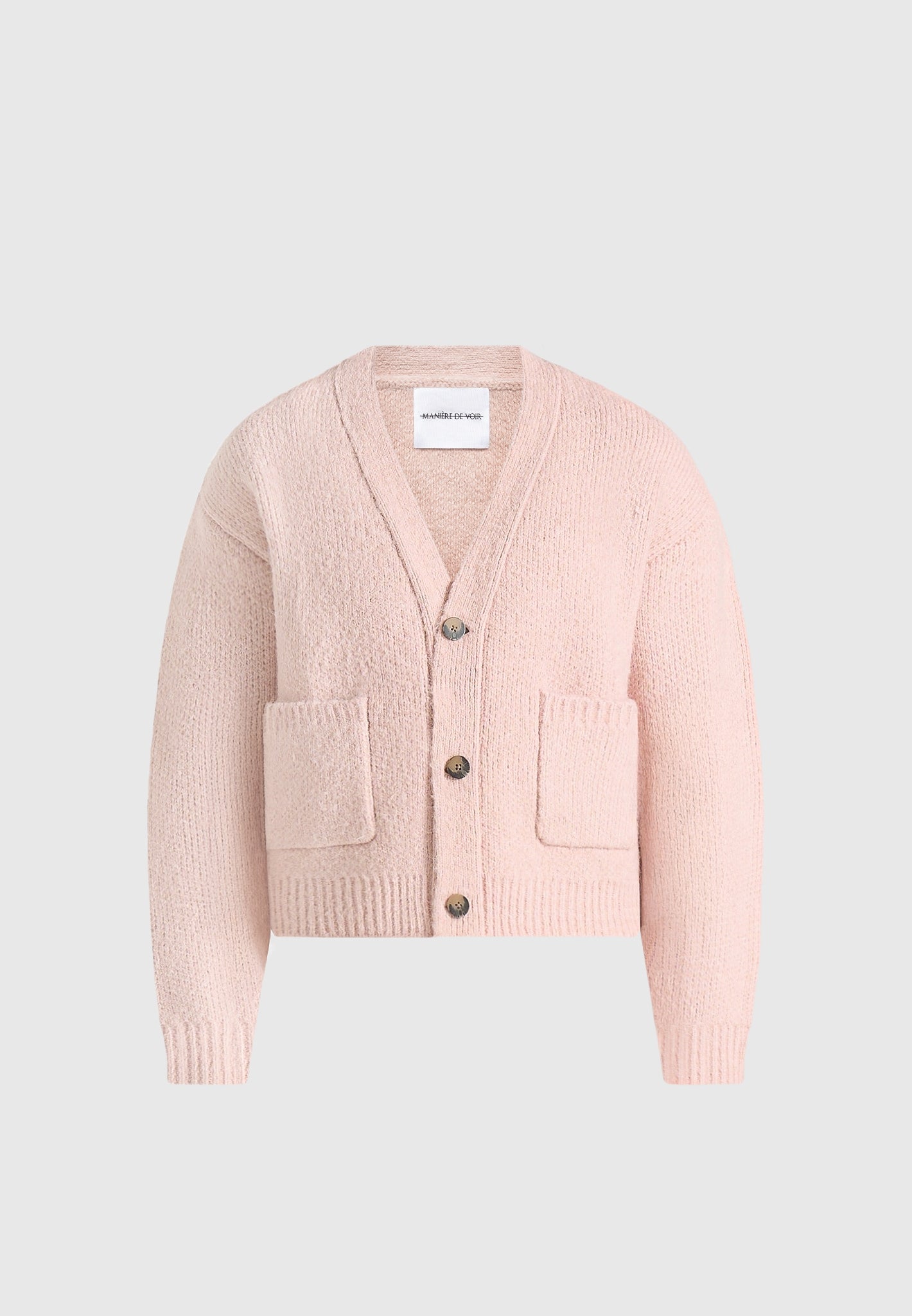 Charlie - Unisex Knitted Cardigan - Pale Pink