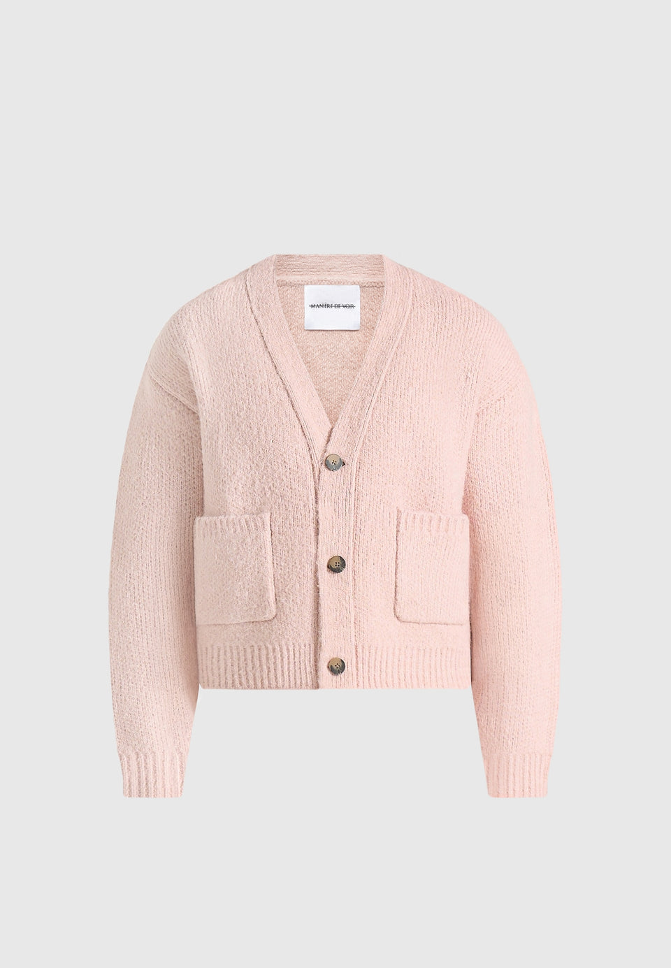 Charlie - Unisex Knitted Cardigan - Pale Pink
