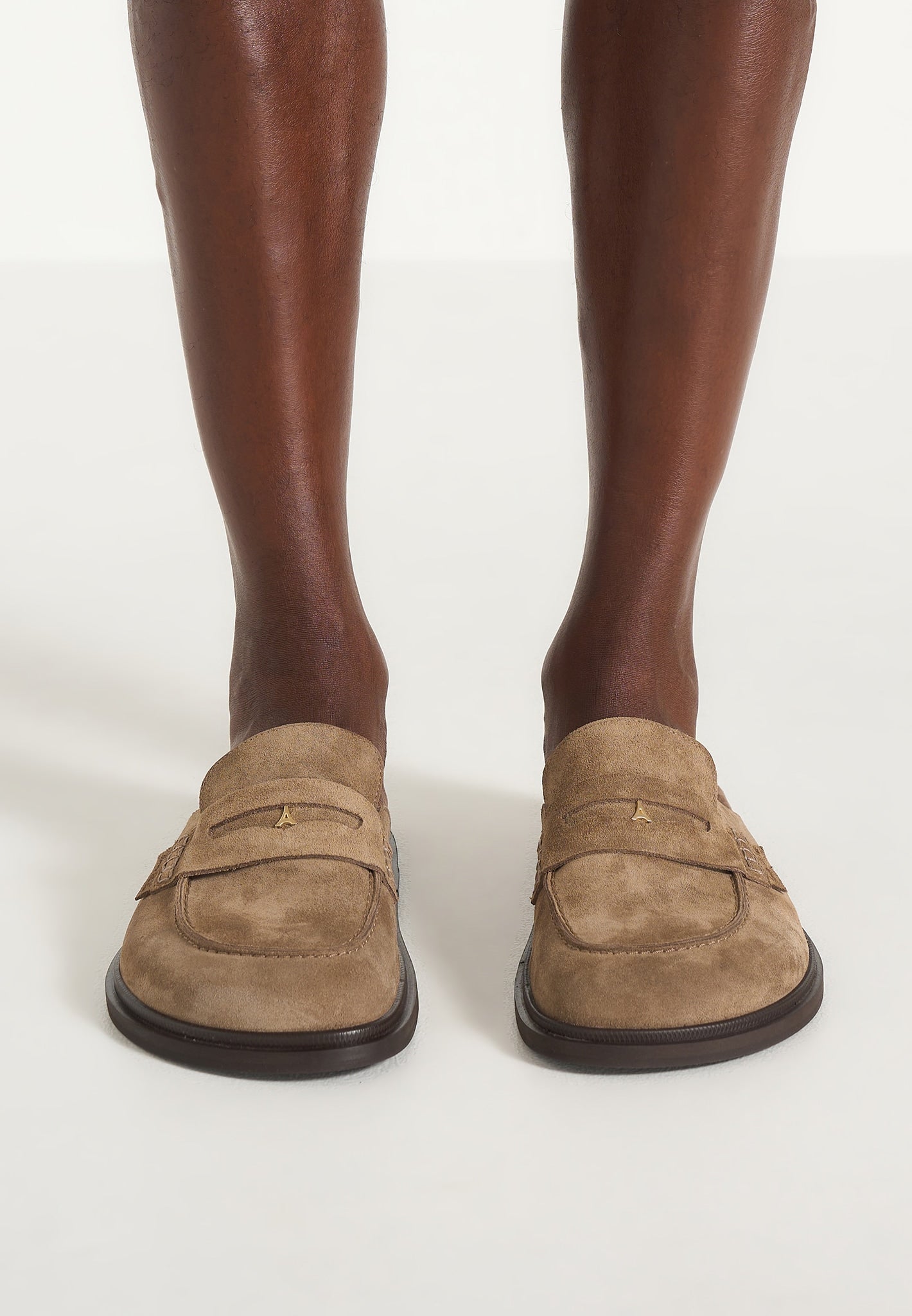 Sidney - Men's Suede Loafer Mules - Taupe