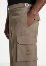 Mathis - Twill Signature Wide Leg Cargo Trousers - Olive