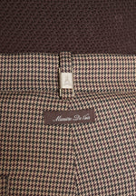 Pierre - Houndstooth Twin Pleat Trousers - Brown