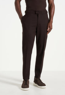 Hubert - Slim Fit Tailored Trousers - Brown