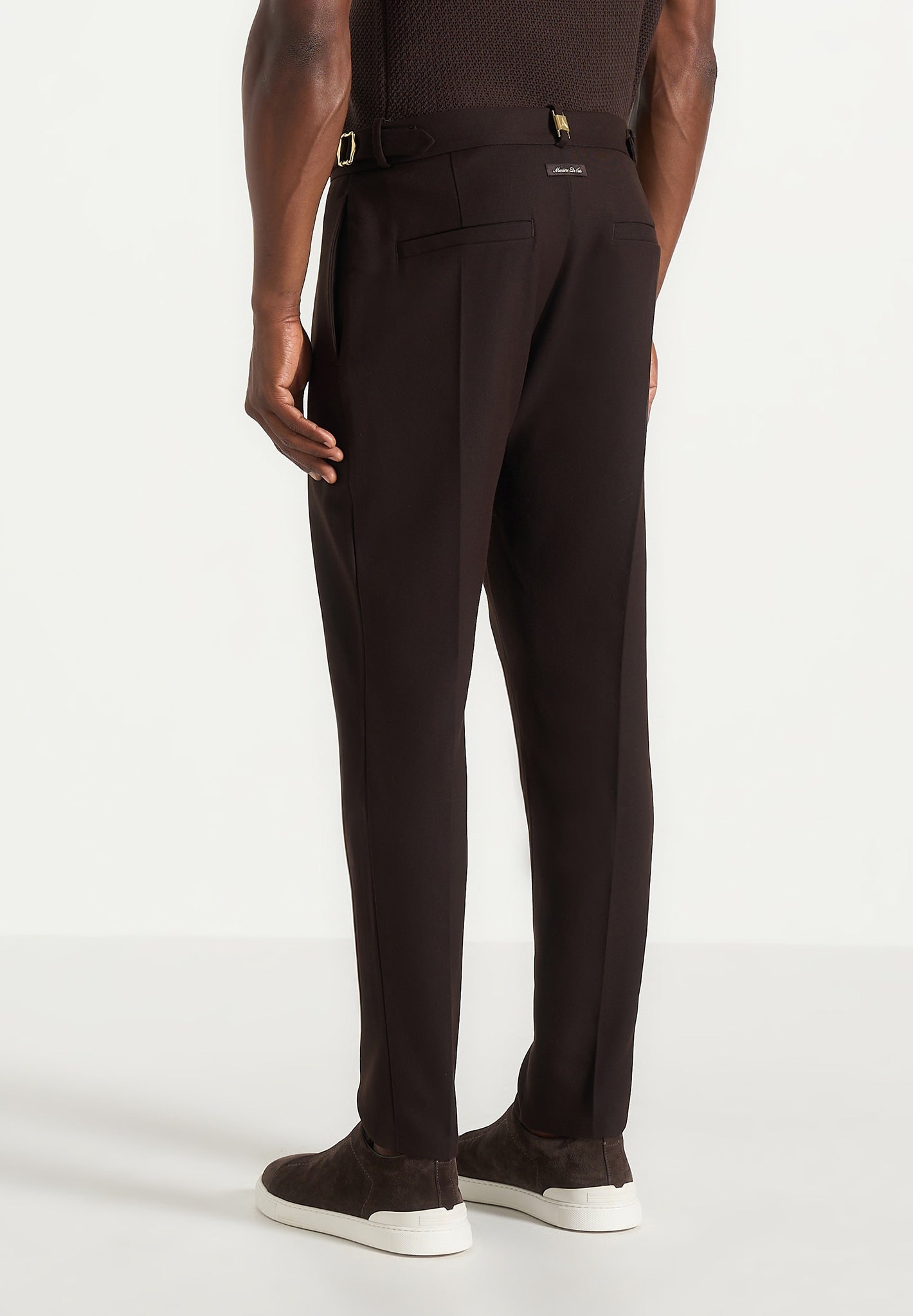Hubert - Slim Fit Tailored Trousers - Brown