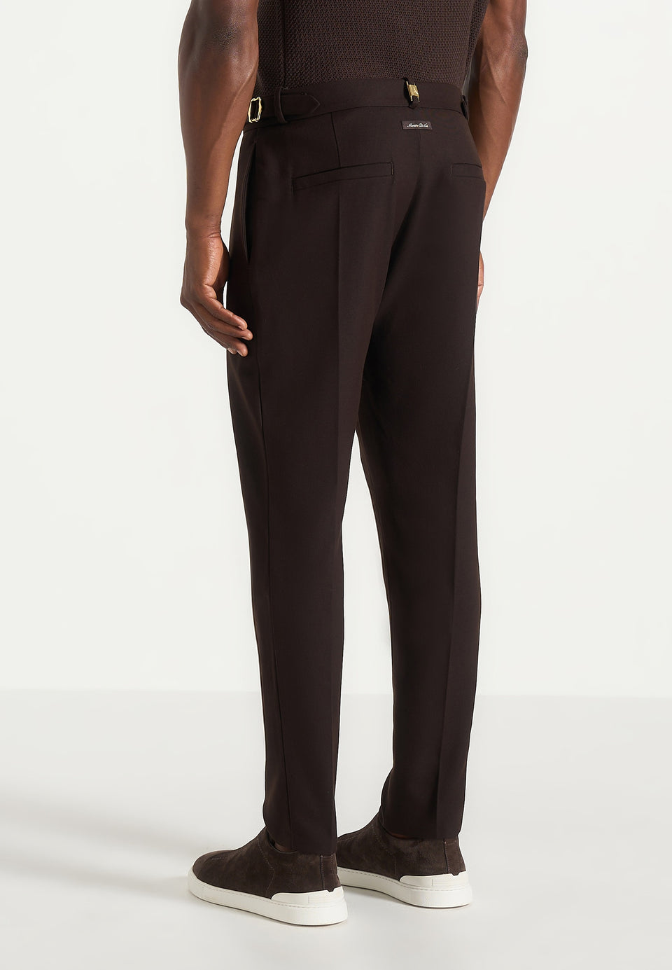 Hubert - Slim Fit Tailored Wool-Blend Trousers - Brown
