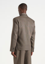 Didier - Houndstooth Double Breasted Blazer - Brown