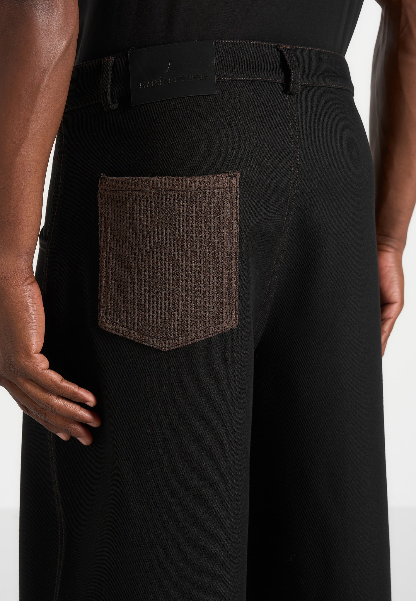 Lazare - Wide Leg Twill Jeans - Black