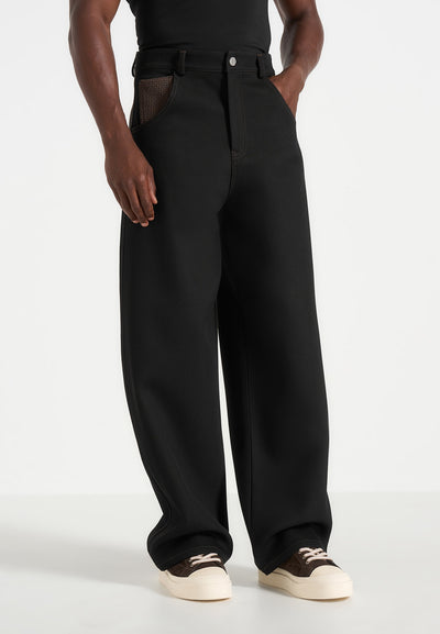 Lazare - Wide Leg Twill Jeans - Black