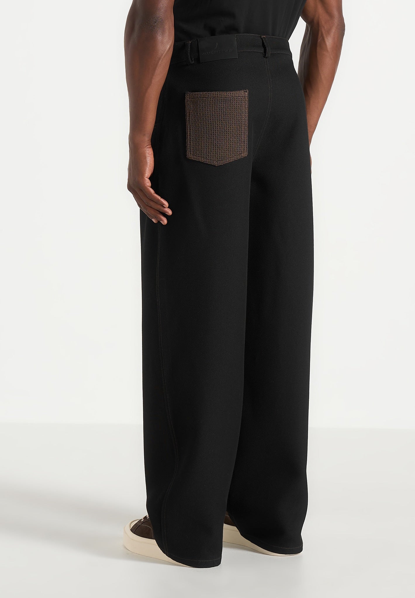 Lazare - Wide Leg Twill Jeans - Black