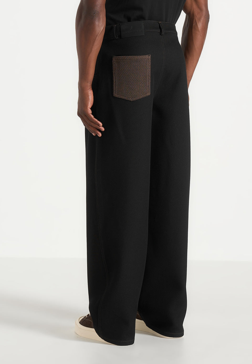 Lazare - Wide Leg Twill Jeans - Black