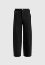 Lazare - Wide Leg Twill Jeans - Black