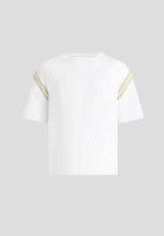 Georges - Varsity Cotton T-Shirt - Off White/Sage