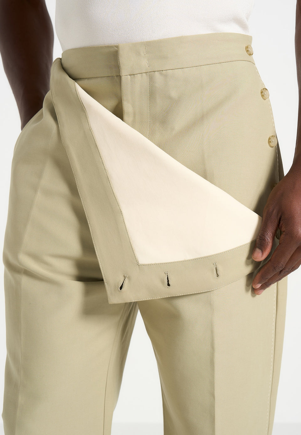 Henri - Foldover Trousers - Sage