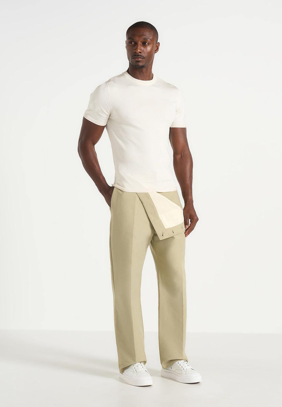 Henri - Foldover Trousers - Sage