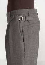 Pierre - Twin Pleat Tailored Trousers - Dark Grey