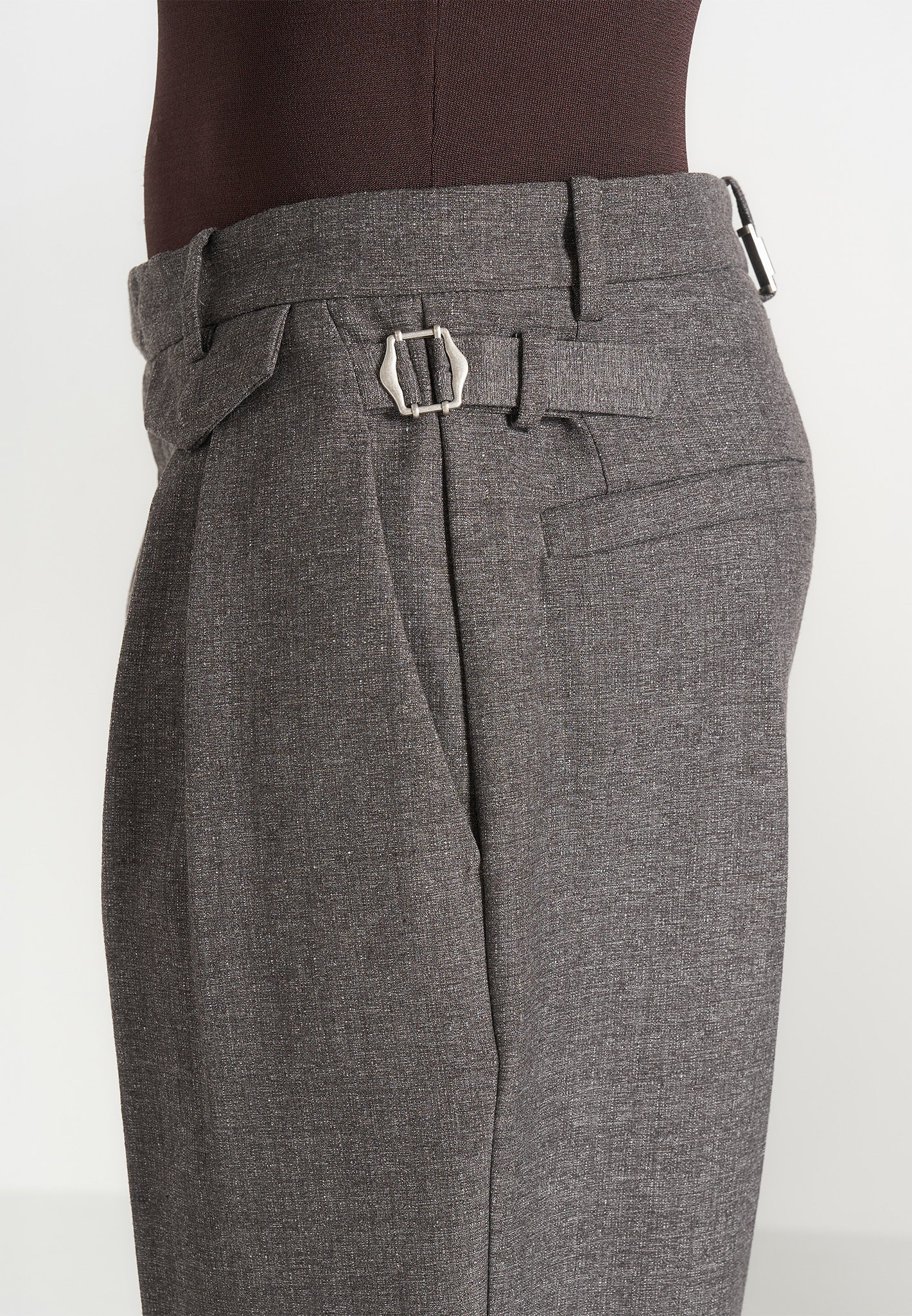 Pierre - Twin Pleat Tailored Trousers - Dark Grey
