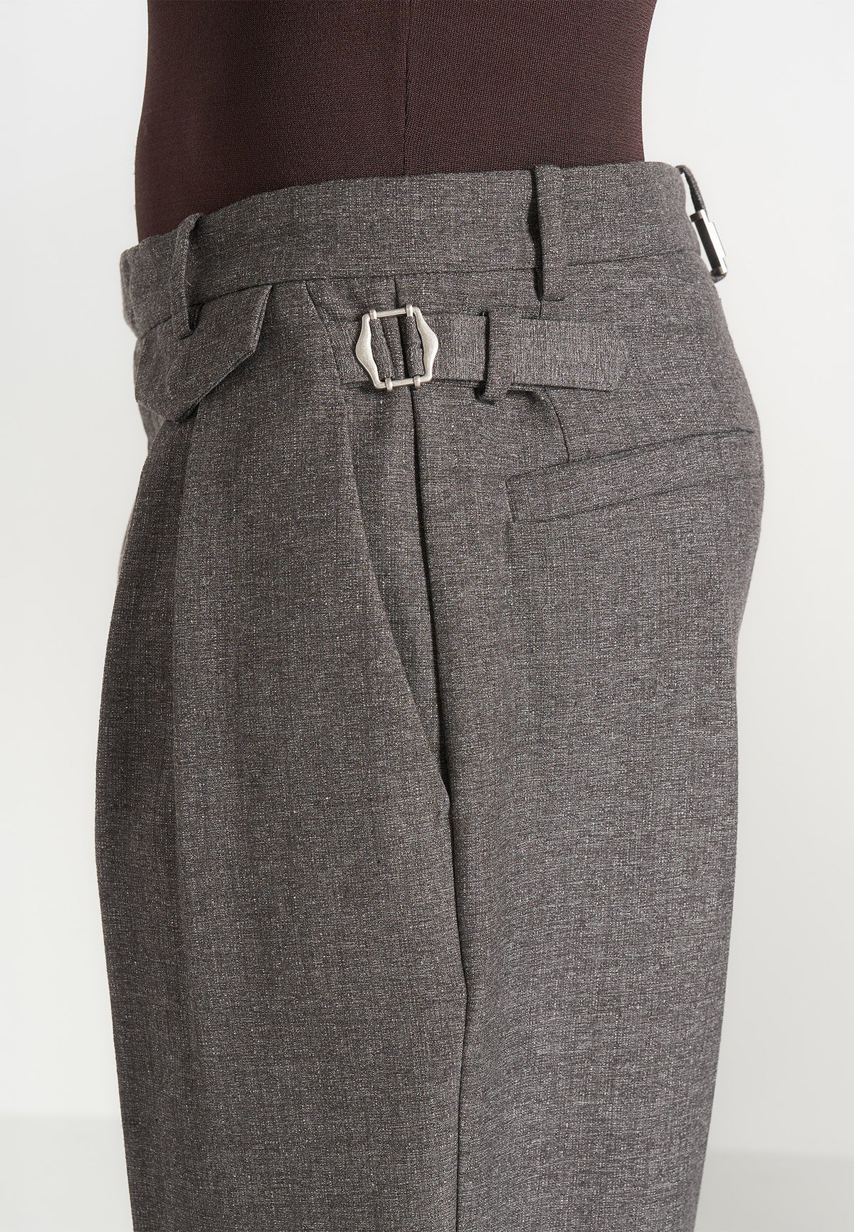 Pierre - Twin Pleat Tailored Trousers - Dark Grey