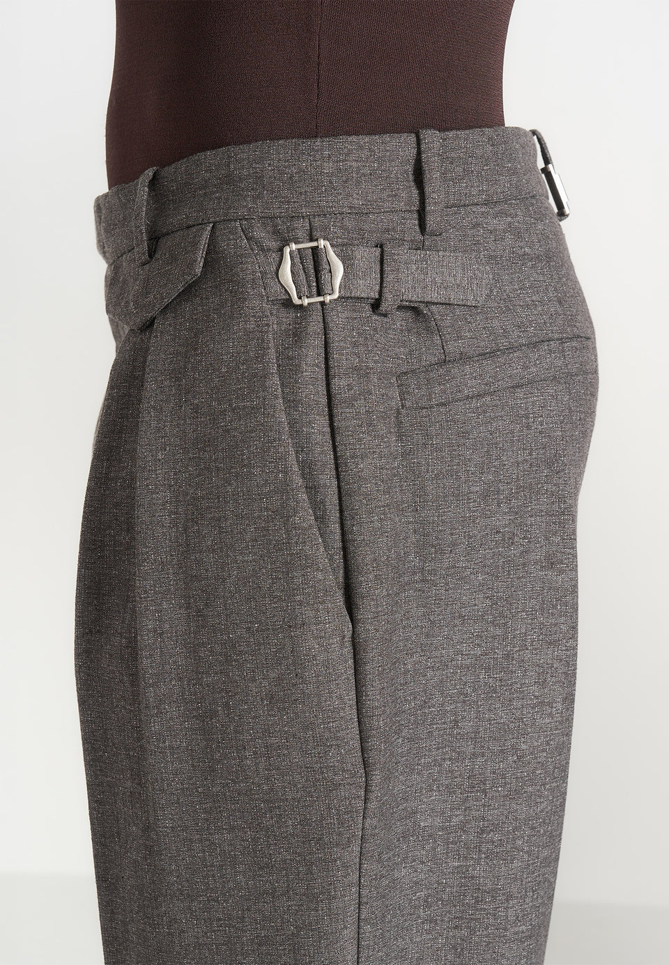 Pierre - Twin Pleat Tailored Trousers - Dark Grey