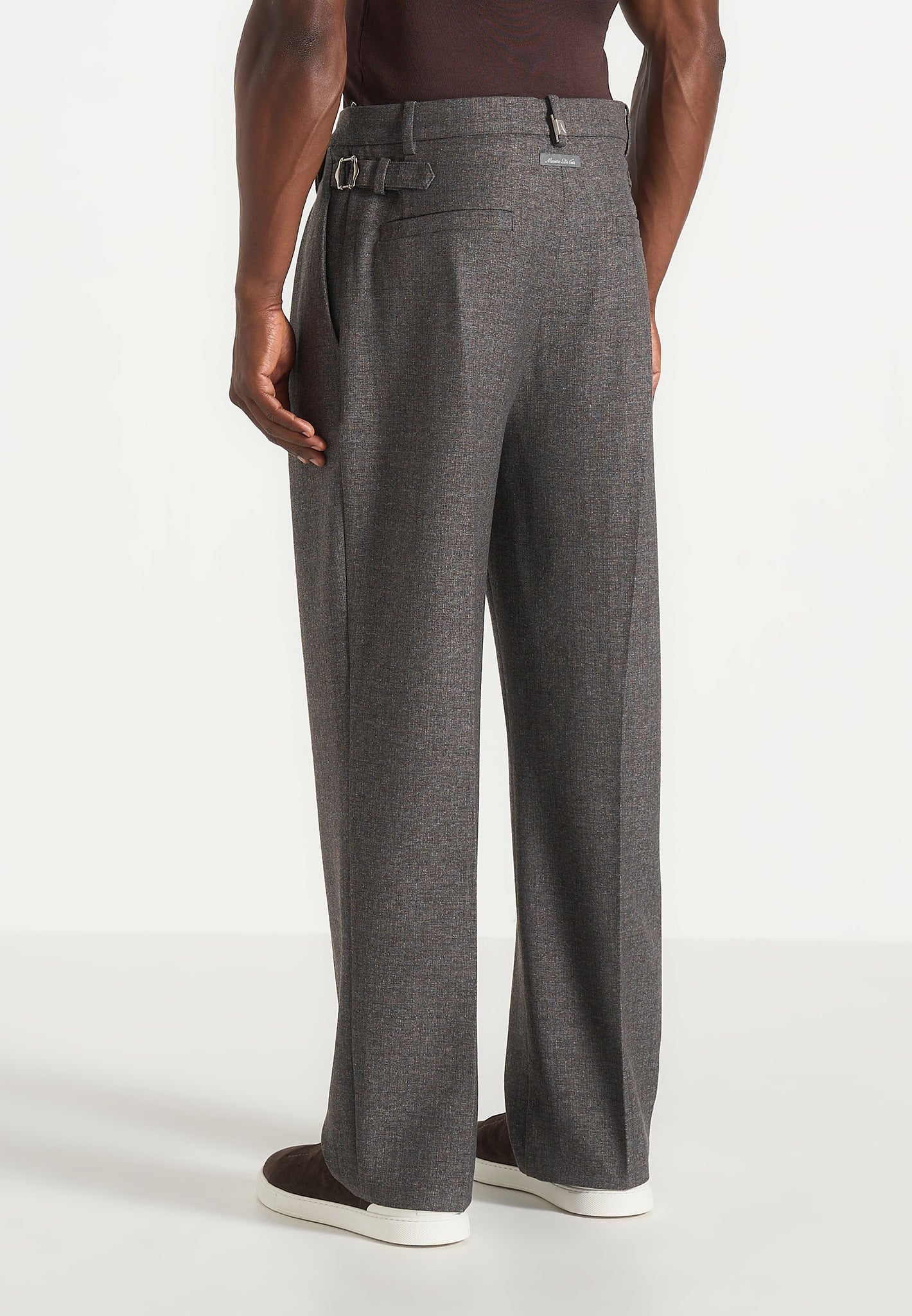 Pierre - Twin Pleat Tailored Trousers - Dark Grey