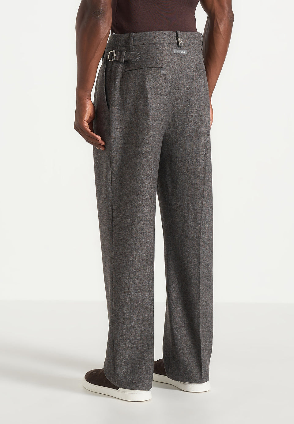 Pierre - Twin Pleat Tailored Trousers - Dark Grey