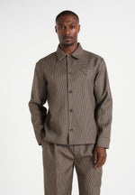 Leo - Houndstooth Overshirt - Brown