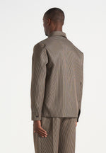 Leo - Houndstooth Overshirt - Brown