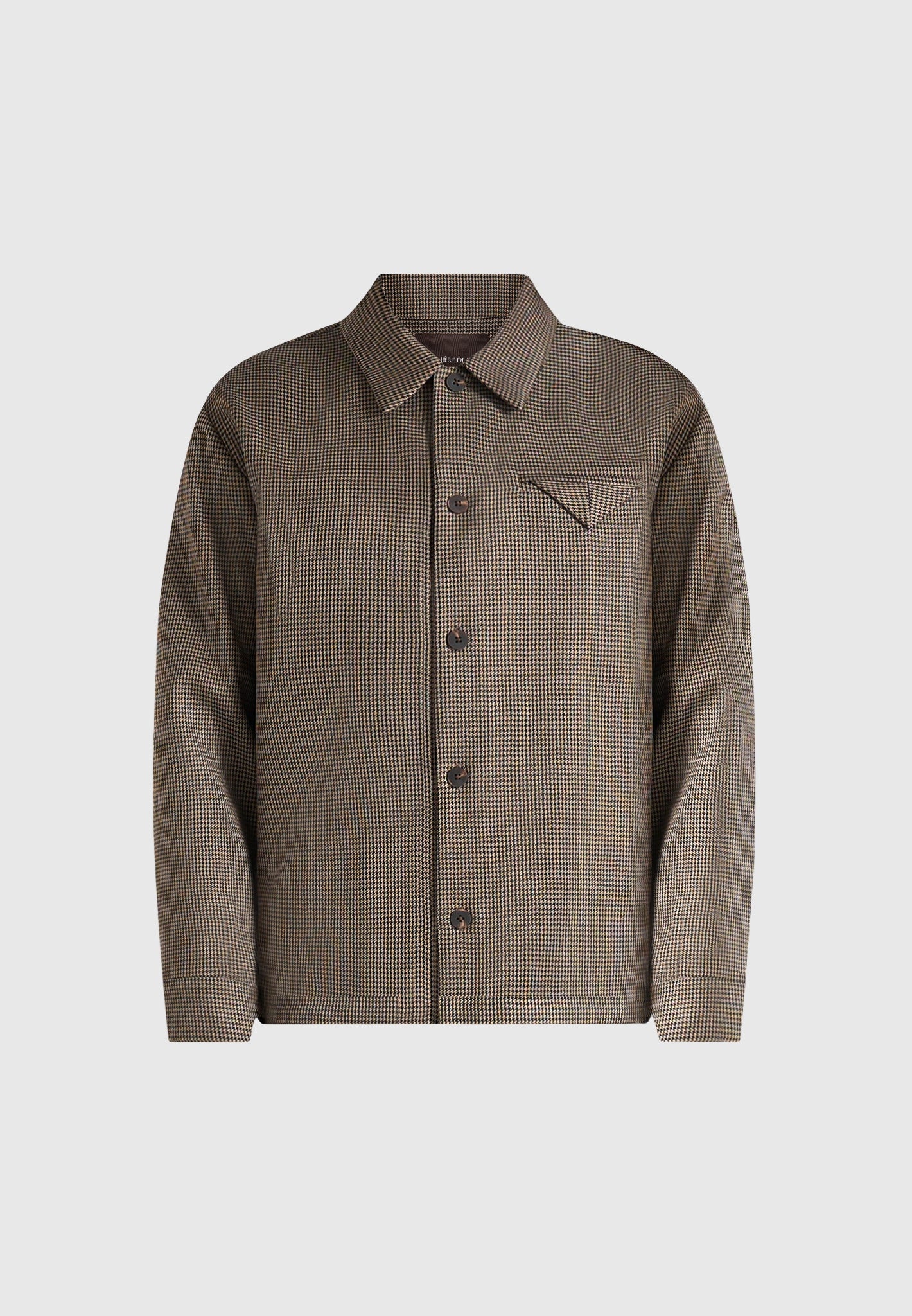 Leo - Houndstooth Overshirt - Brown