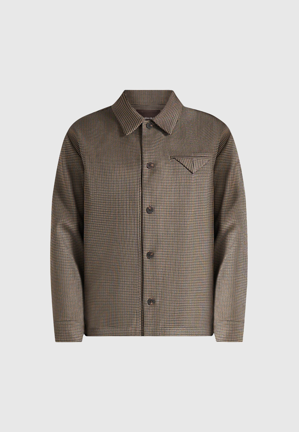 Leo - Houndstooth Overshirt - Brown