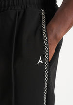 Gael - Contrast Whipstitch Relaxed Track Pants - Black