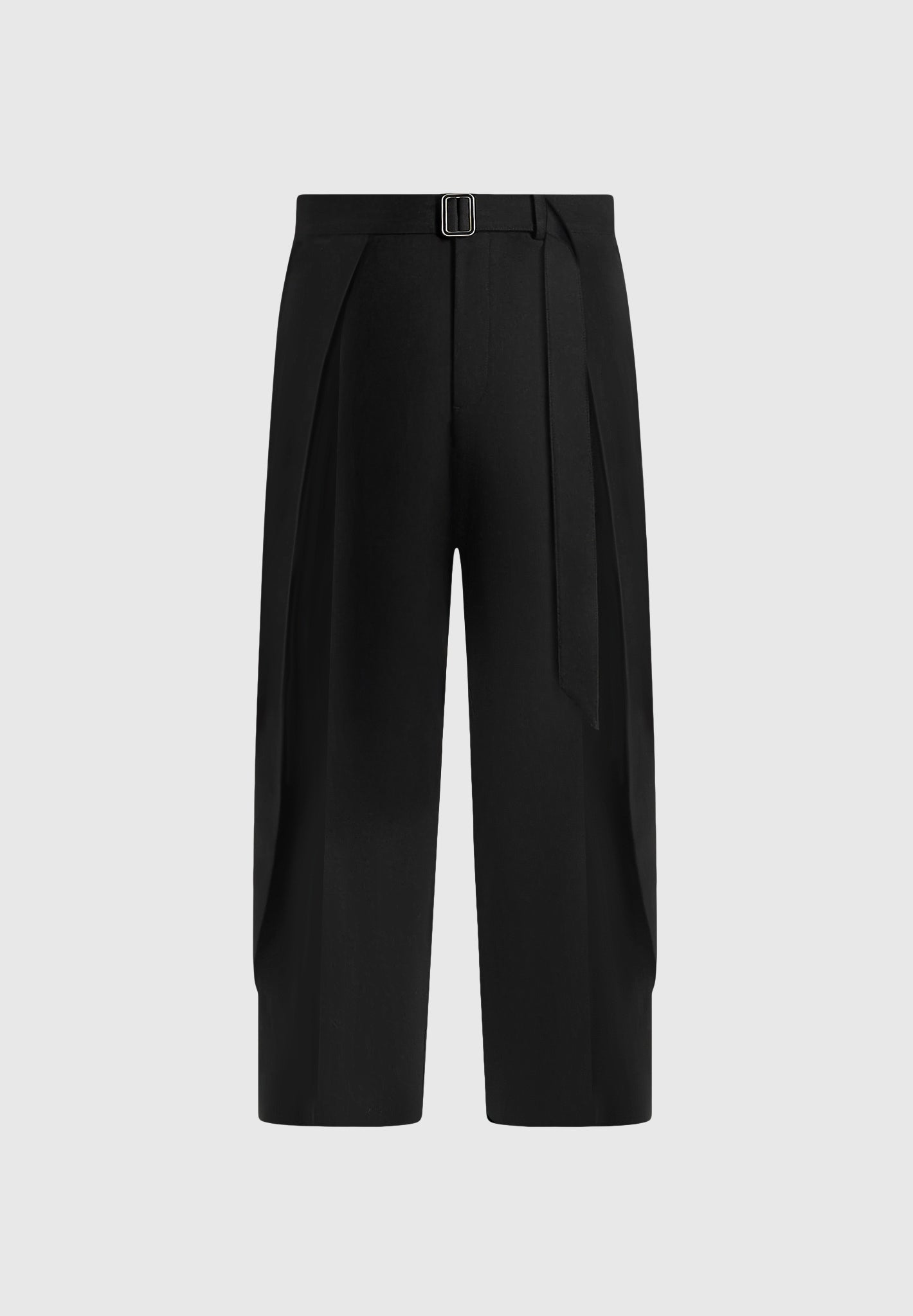 Charles - Wide Fit Wrap Leg Tailored Trousers - Black