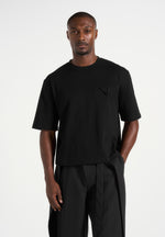 Leon - Boxy Cropped T-Shirt - Black