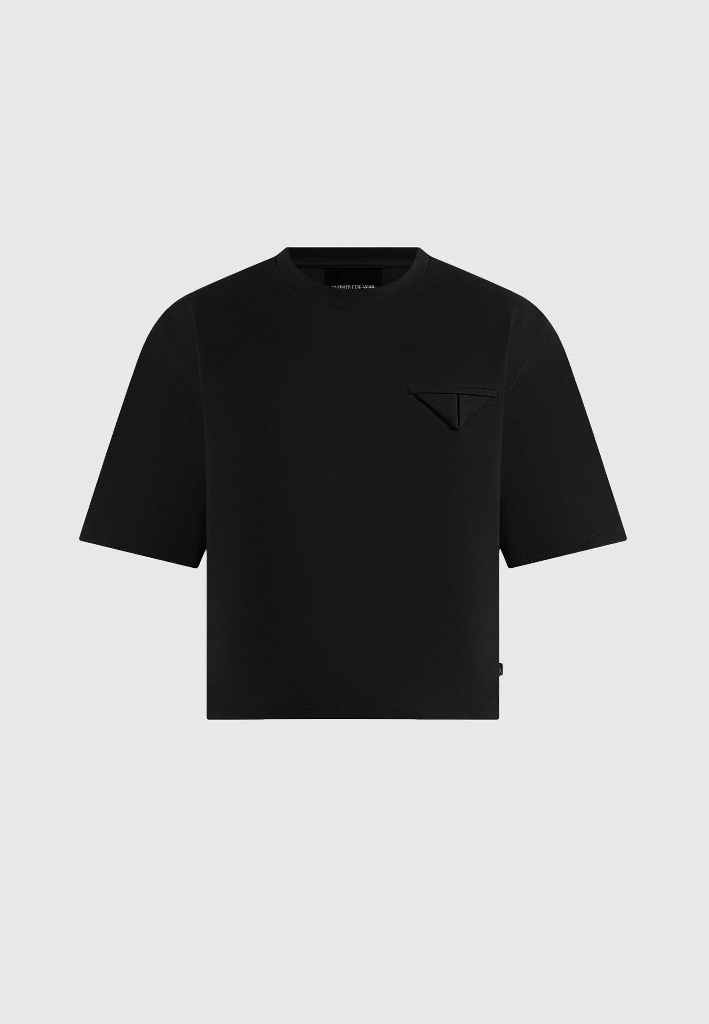 Leon - Boxy Cropped T-Shirt - Black