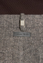 Dorian -  Herringbone Wool Pleated Trousers - Grey